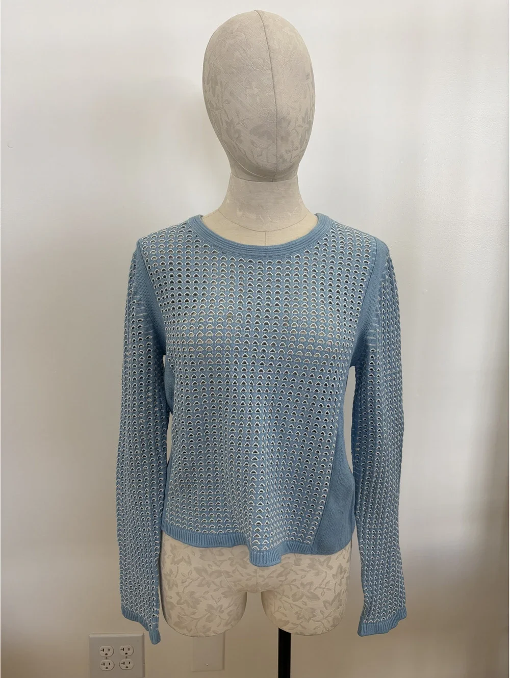 Tory Burch Blue Net Knit Sweater